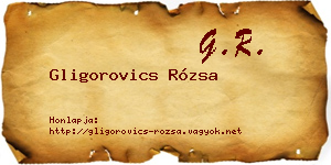 Gligorovics Rózsa névjegykártya